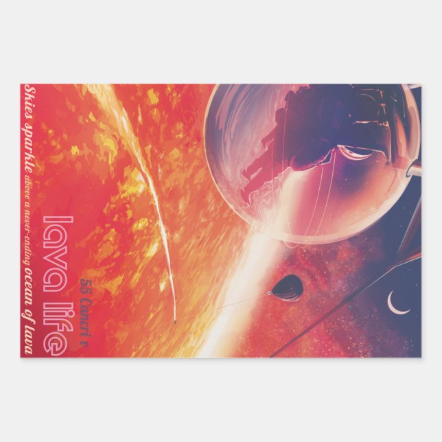 Extreme Hot Air Balloon on Volcanic Hellscape Wrapping Paper Sheets (Front 2)