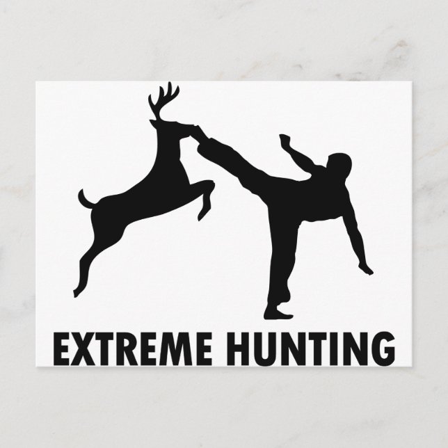 Extreme Hunting Deer Karate Kick Postcard (Front)