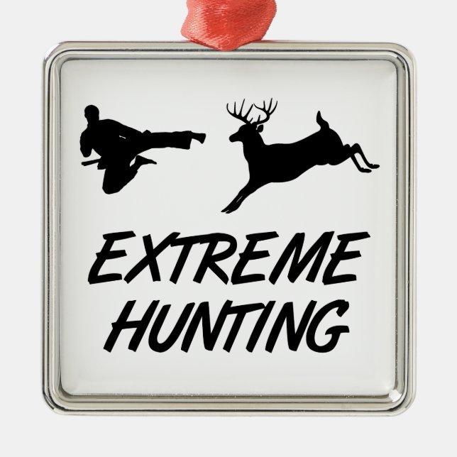 Extreme Hunting Karate Kick Deer Metal Ornament (Front)