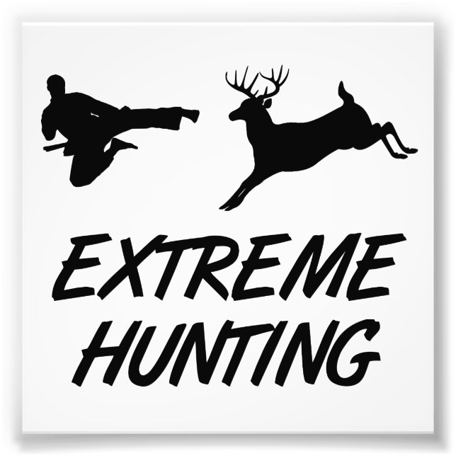 Extreme Hunting Karate Kick Deer Photo Print (Front)