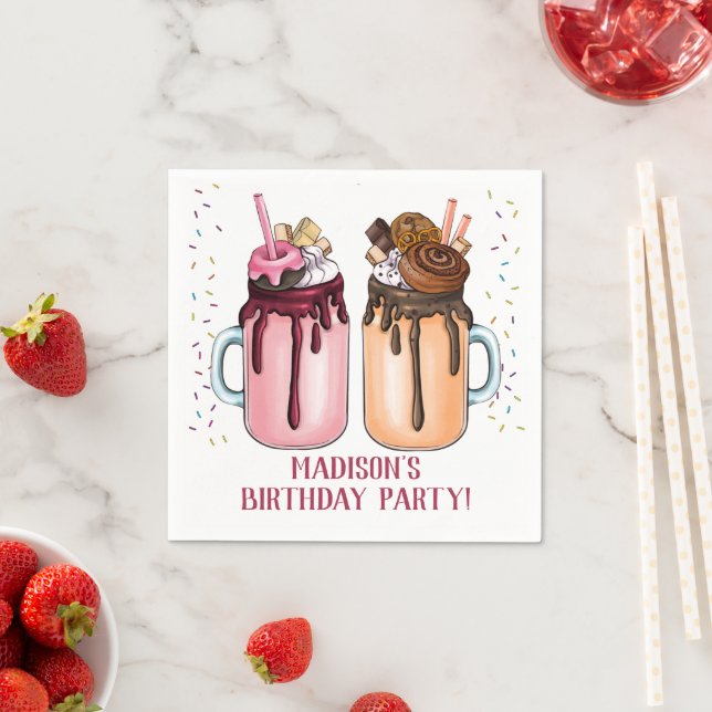 Extreme Milkshakes Birthday Party Napkins (Insitu)