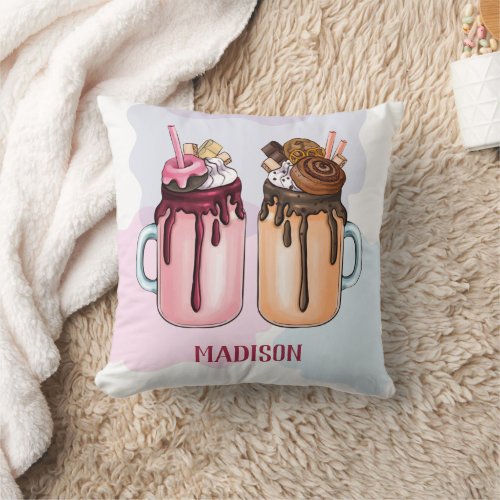 Extreme Milkshakes Birthday Party Napkins Throw Pillow