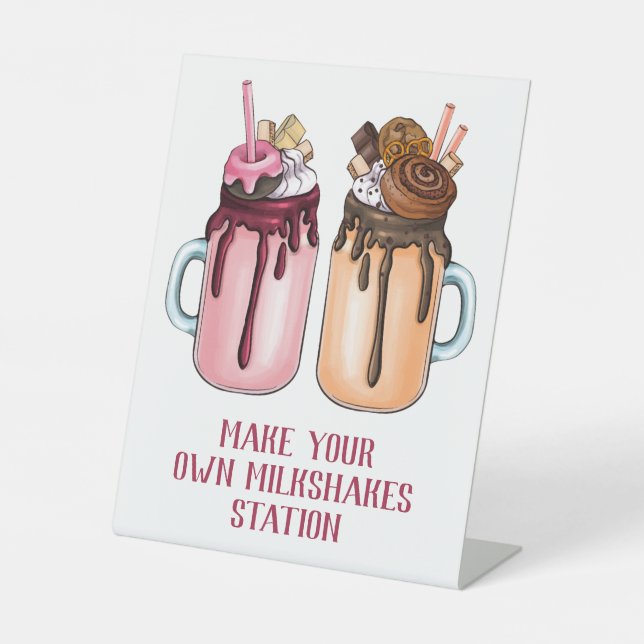 Extreme Milkshakes Party Pedestal Sign (Front)