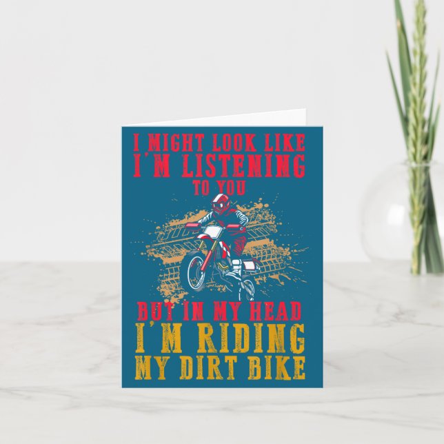 Extreme Motocross Fan Dirt Bike Rider's Dream Funn Card (Front)