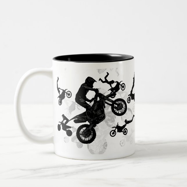 Extreme Motocross Stuntmen Two-Tone Coffee Mug (Left)