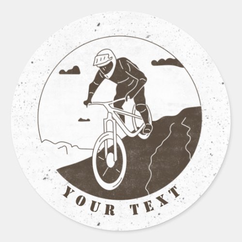 Extreme Mountain Biking Cycling Sport Cyclist Cool Classic Round Sticker