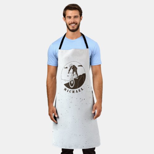 Extreme Mountain Biking Cycling Sport Cyclist Name Apron