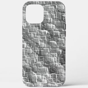 Extreme overlay mess of gray embossed squares iPhone 12 pro max case