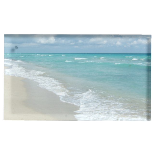 Extreme Relaxation Beach View Ocean Table Number Holder (Front)