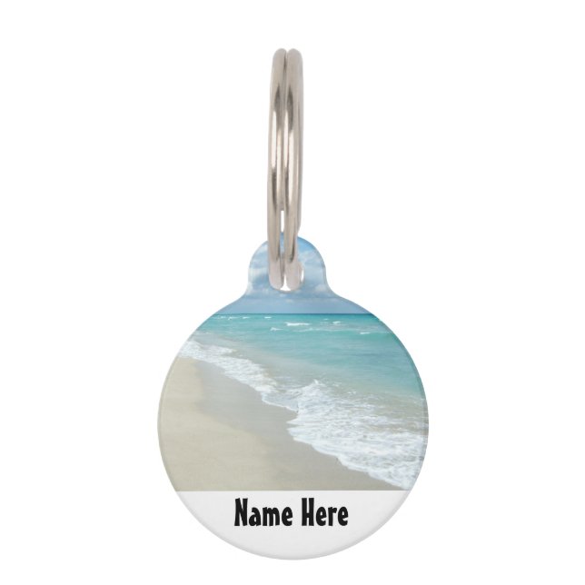 Extreme Relaxation Beach View Pet Name Tag (Front)