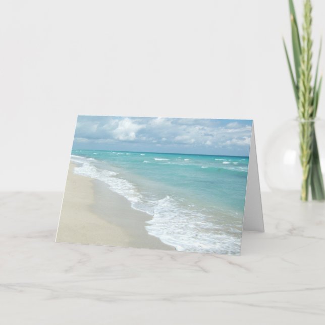 Extreme Relaxation Beach View White Sand Card (Front)
