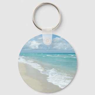 Extreme Relaxation Beach View White Sand Keychain
