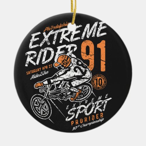Extreme Rider Pro Rider BMX Ceramic Ornament