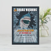 Extreme Shark Boys Birthday Party Invitation (Standing Front)