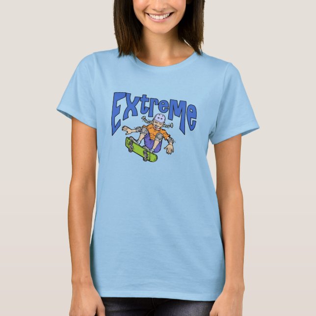 Extreme Skate Board Girl T-Shirt (Front)