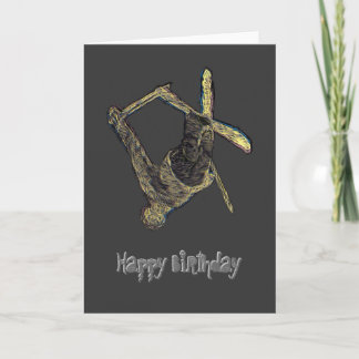 Extreme Ski Happy Birthday Card