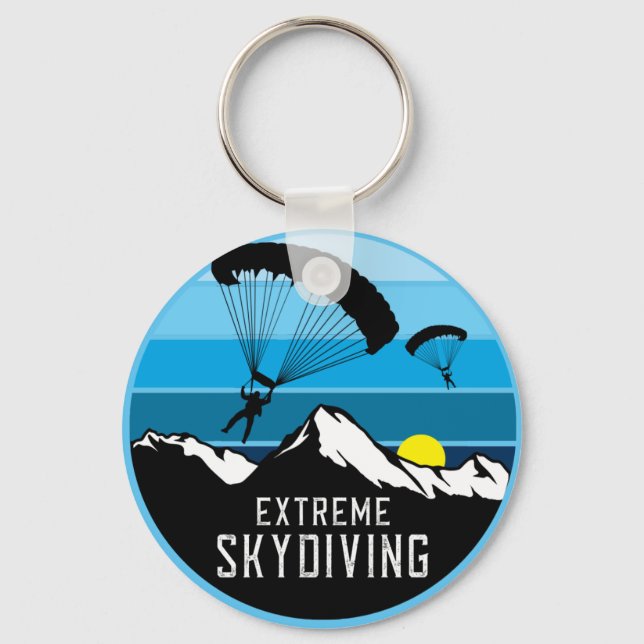 Extreme Skydiving Parachute Sports  Keychain (Front)
