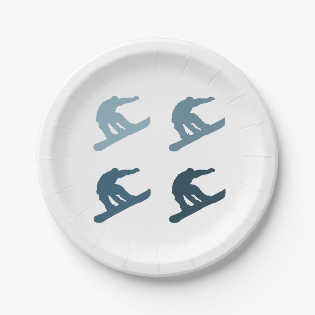 Extreme Snowboarding Paper Plates (Front)