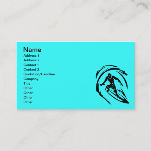 Customizable extreme_sport_003 SURFING DUDE TATTOO TRIBAL Business Card