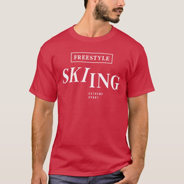 Extreme Sport Freestyle Skiing T-Shirt (Front)