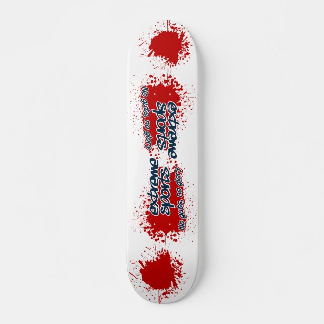 Extreme Sports Blood Spatter skateboard Deck (Front)