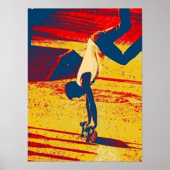 Extreme Sports Freestyle Skateboard Trick Poster by RetroZone at Zazzle