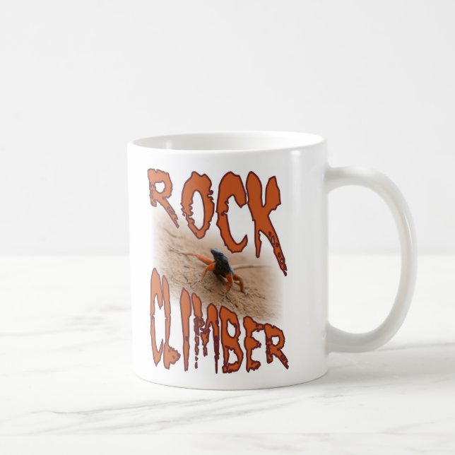 Extreme sports lizard: Rock climbing / climber Coffee Mug (Right)