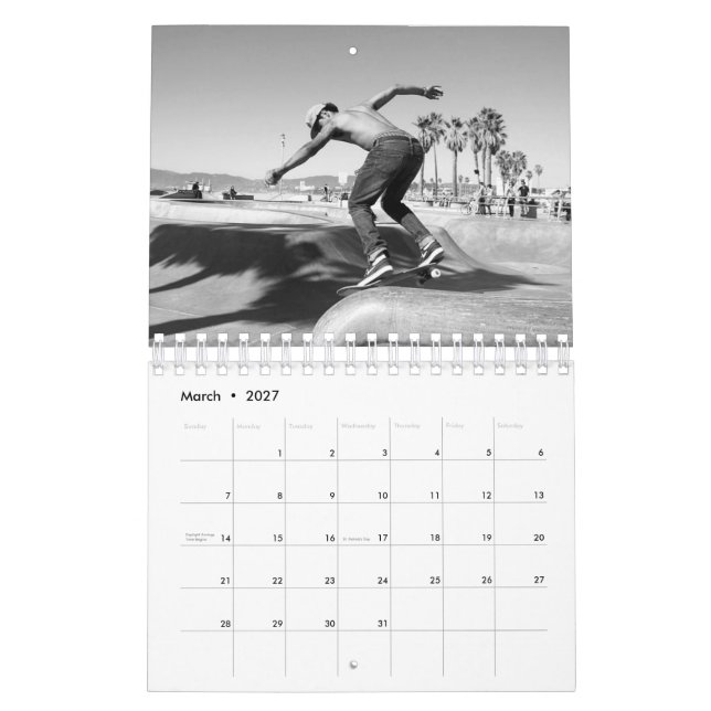 Extreme Sports, Skateboard, MotoX, Bike Calendar (Mar 2027)