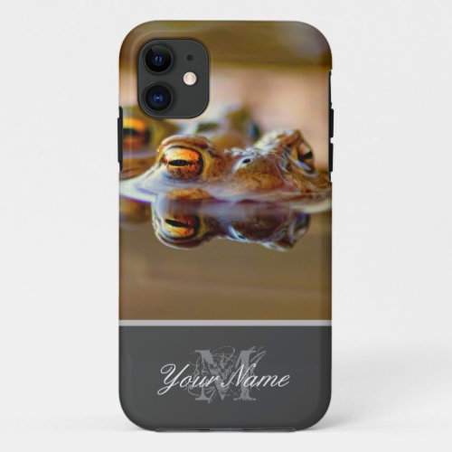 Extreme toad macro with golden eyes iPhone 11 case