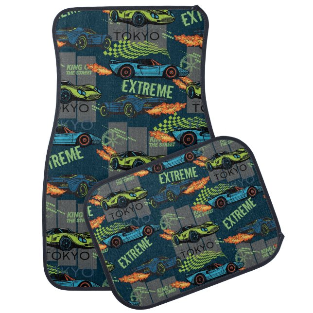Extreme Tokyo Street Racing Pattern Car Floor Mat (Set)
