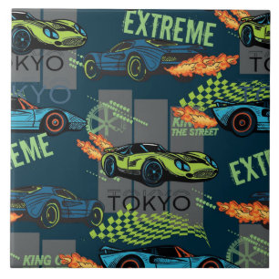Extreme Tokyo Street Racing Pattern Ceramic Tile