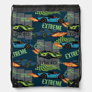 Extreme Tokyo Street Racing Pattern Drawstring Bag