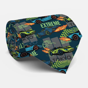 Extreme Tokyo Street Racing Pattern Neck Tie