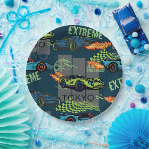 Extreme Tokyo Street Racing Pattern Paper Plates