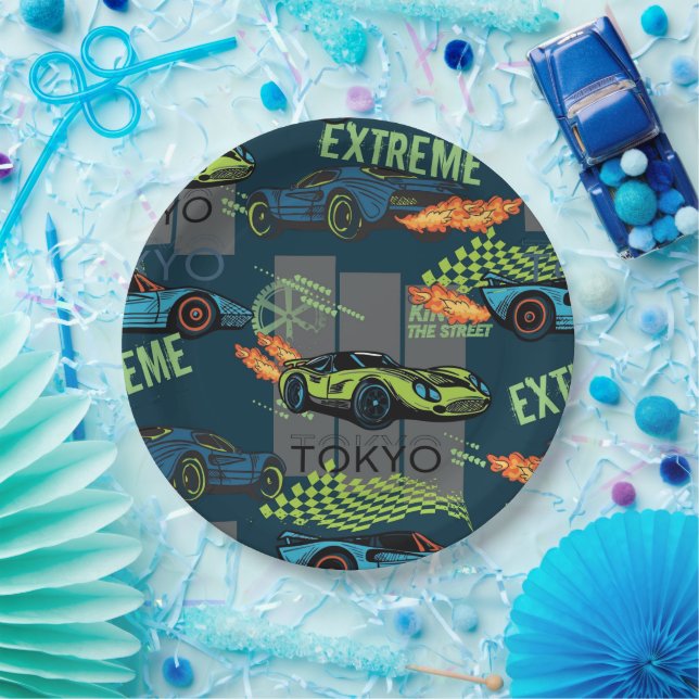 Extreme Tokyo Street Racing Pattern Paper Plates (Party)