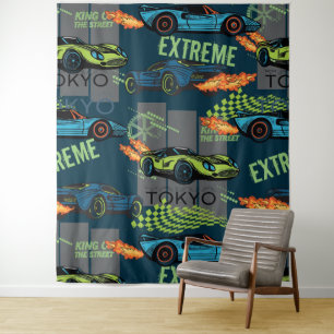 Extreme Tokyo Street Racing Pattern Tapestry