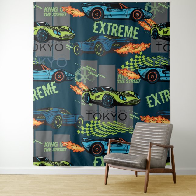 Extreme Tokyo Street Racing Pattern Tapestry (In Situ)