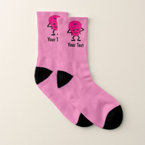 Extremely Cross Raspberry funny angry fruit custom Socks