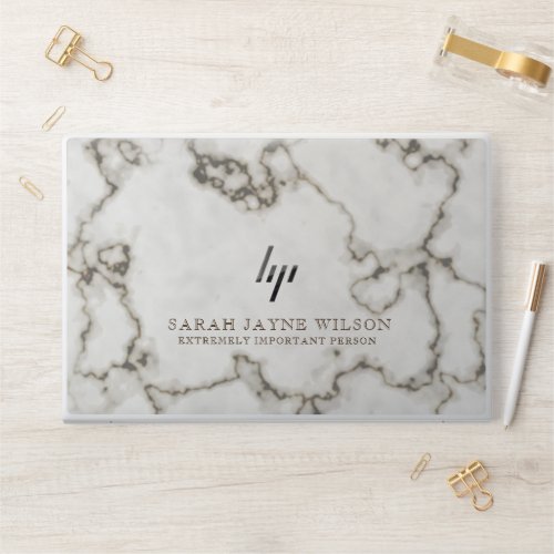 Extremely Important Faux Marble Custom Name HP Laptop Skin