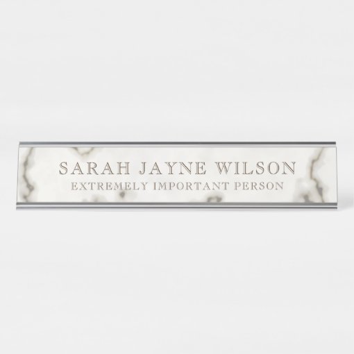 Extremely Important Modern Marble Faux Engraved Desk Name Plate Zazzle