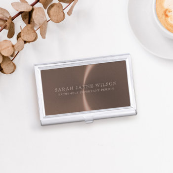 Extremely Important Rose Gold Business Card Holder by mothersdaisy at Zazzle