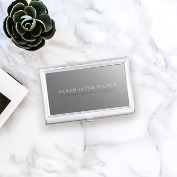 Extremely Important Silver Business Card Holder by mothersdaisy at Zazzle