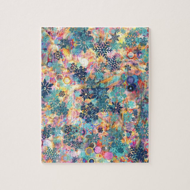 Extremely Mixed design with Snowflakes Jigsaw Puzzle (Vertical)
