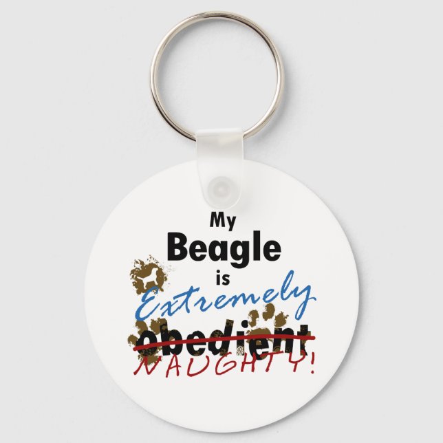 Extremely Naughty Beagle Keychain (Front)