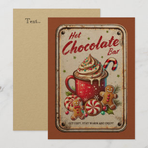 Extremly rustic hot chocolate bar Cool Christmas Holiday Card