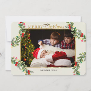 Exuberant Berries Photo Holiday Card Horizontal