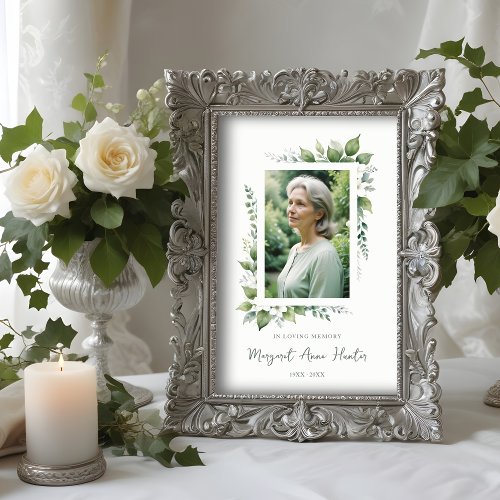 Exuberant Flower  Foliage Frame Funeral Photo Poster