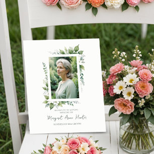 Exuberant Flower & Foliage Frame Wedding Memorial Pedestal Sign