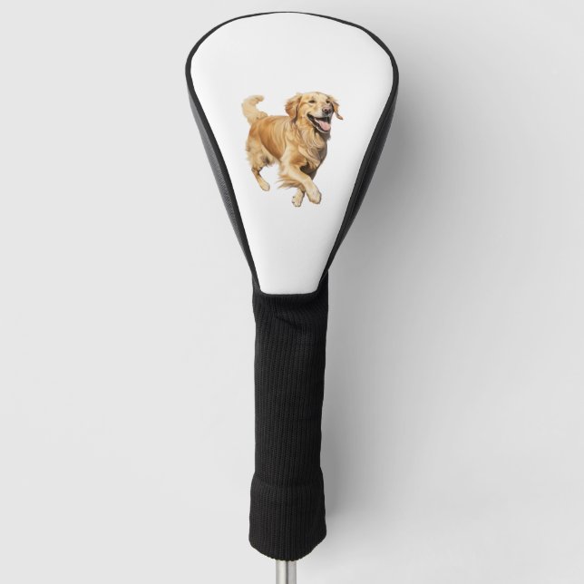 Exuberant Golden Retriever Playtime - Dynamic Dog  Golf Head Cover (Front)
