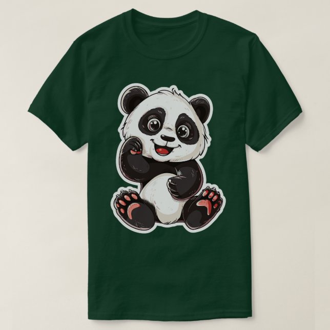 Exuberant Panda Buddy Sticker 2 T-Shirt (Design Front)